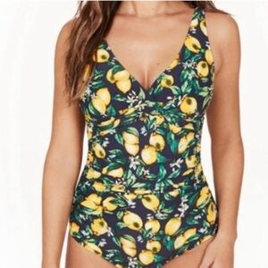 Niptuck One Piece Lemon Print Swimsuit Size 8